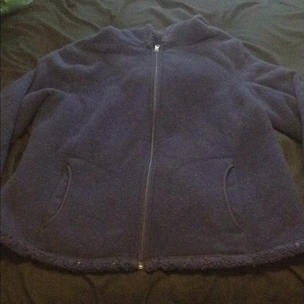 Navy Faded Glory Zip up w/ fleece inside